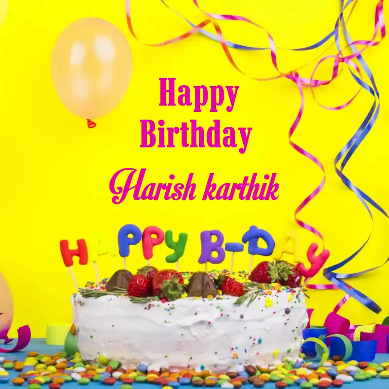 Happy Birthday Harish karthik Cake Decoration Card